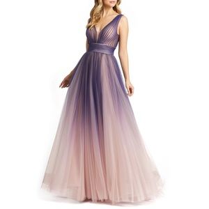 NWT Mac Duggal ombre tulle ballgown sz 12